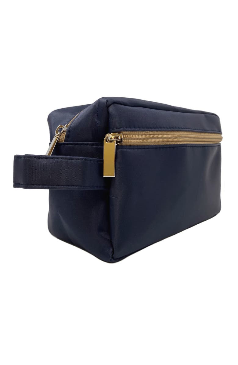 Youzey Navy Toiletry Bag with Tan Zipper, Alternate, color, Navy