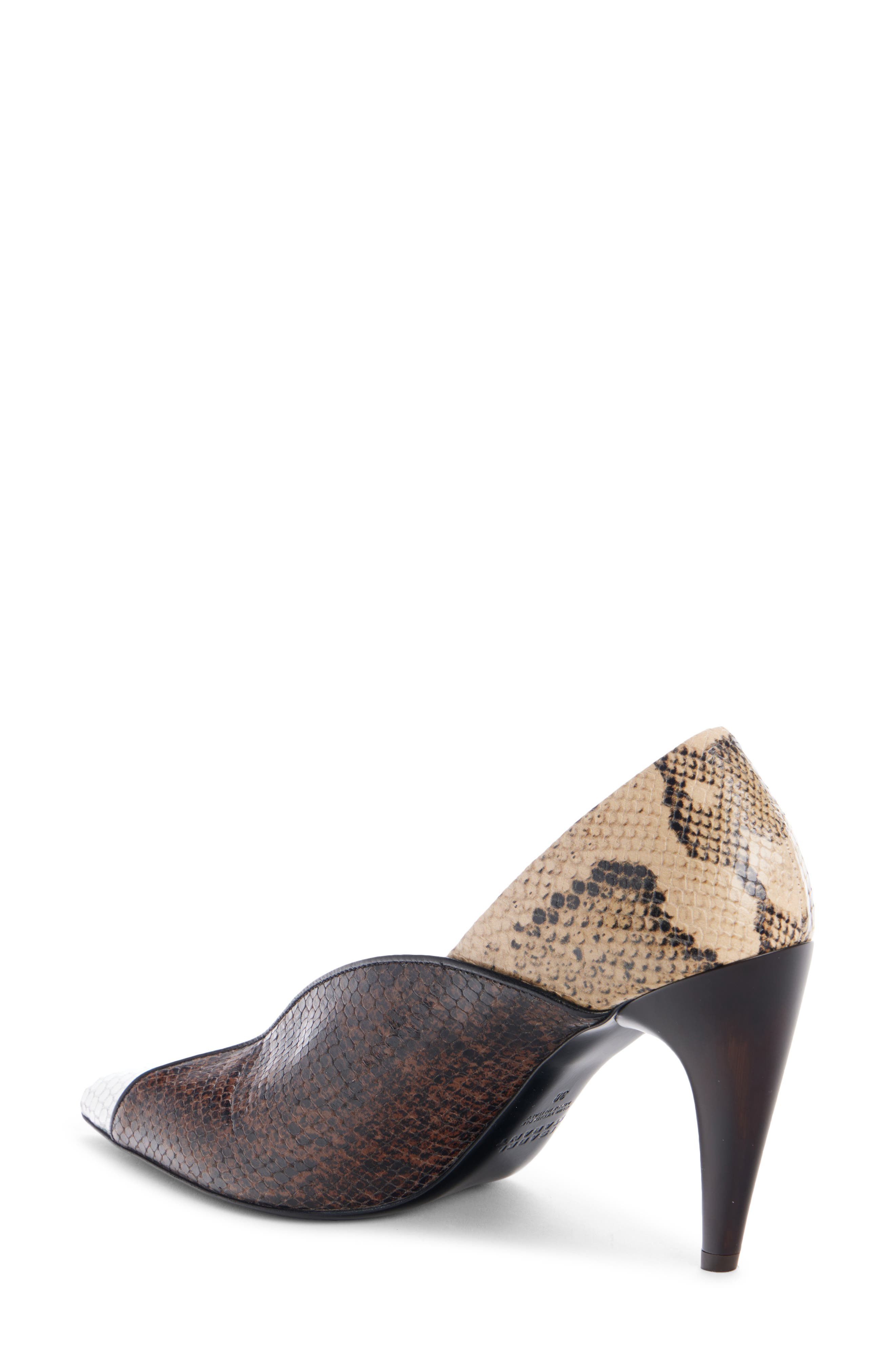 Luza Snake Embossed Leather Pump, Alternate, color, SAHARA/ MOCHA