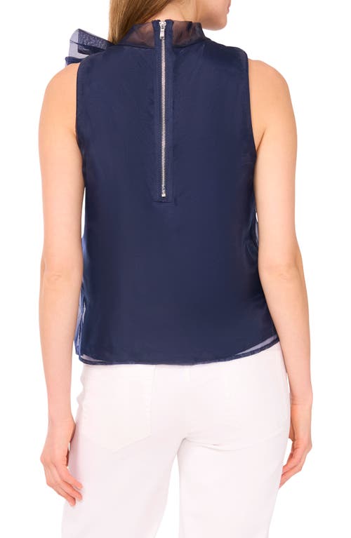 Cece Rhinestone Bow Top In Blue