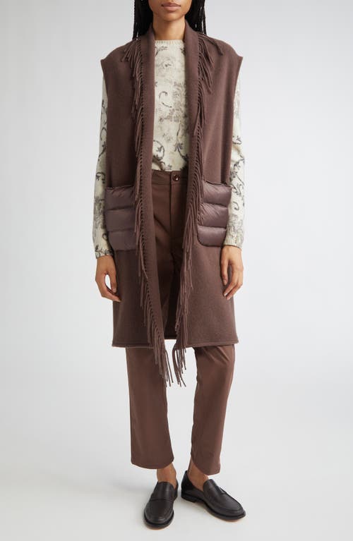 Herno Fringe Vest Casual Jacket In Brown