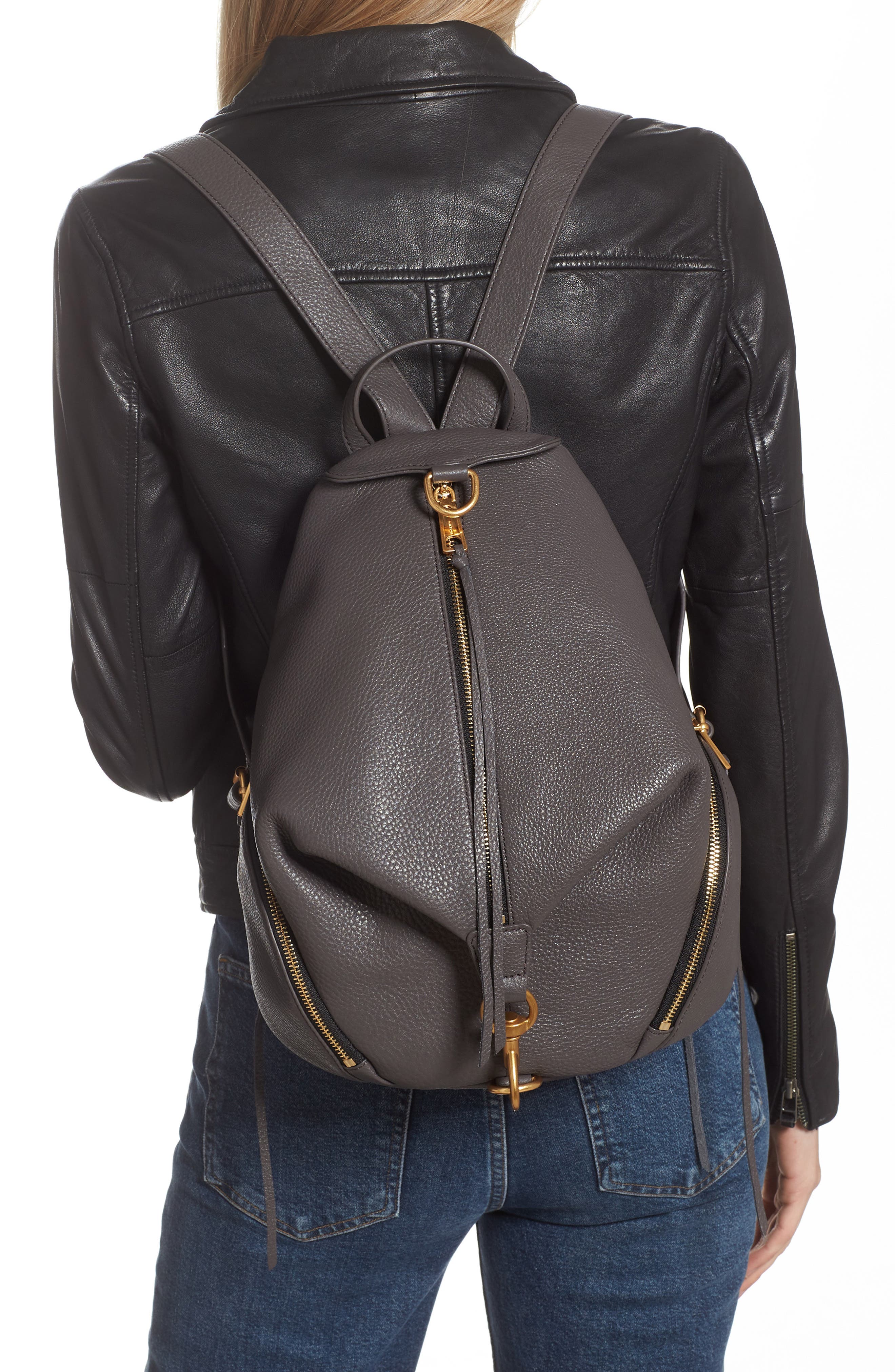 Rebecca Minkoff Julian Leather Backpack, Alternate, color, 