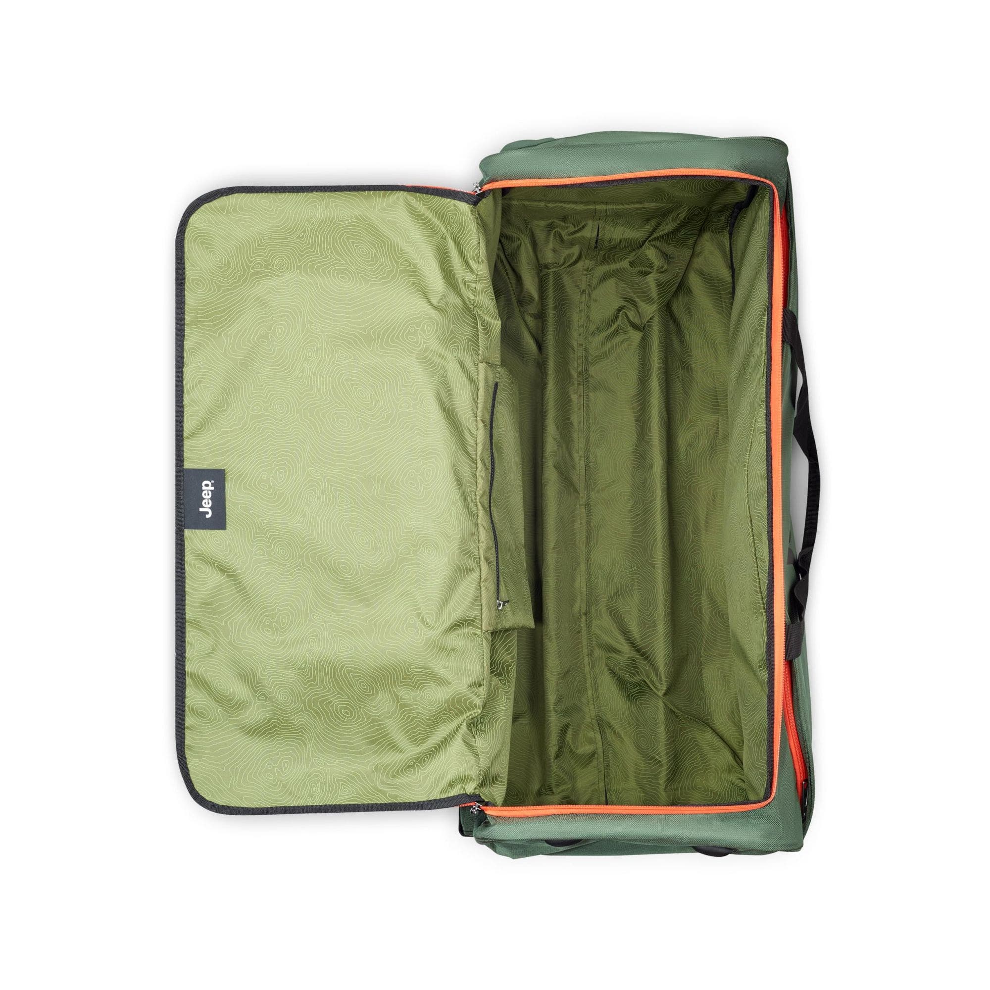 JS009D 20 Inch Two Wheel Rolling Travel Duffle Bag, Alternate, color, Green