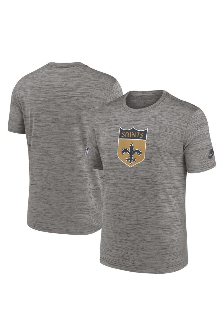 Men's Nike Heather Charcoal New Orleans Saints 2023 Sideline Alternate Logo Performance T-Shirt, Main, color, Heather Charcoal
