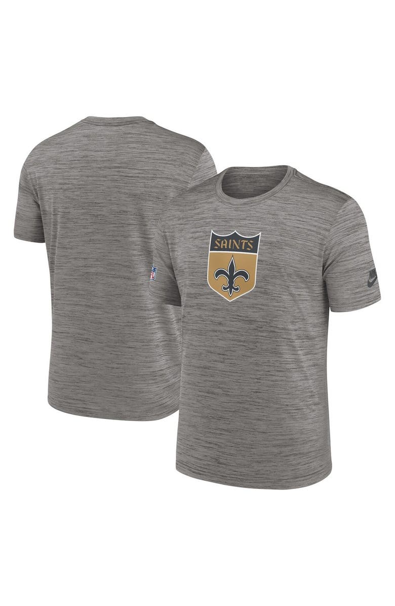 Nike Men's Nike Heather Charcoal New Orleans Saints 2023 Sideline Alternate Logo Performance T-Shirt, Main, color, Heather Charcoal