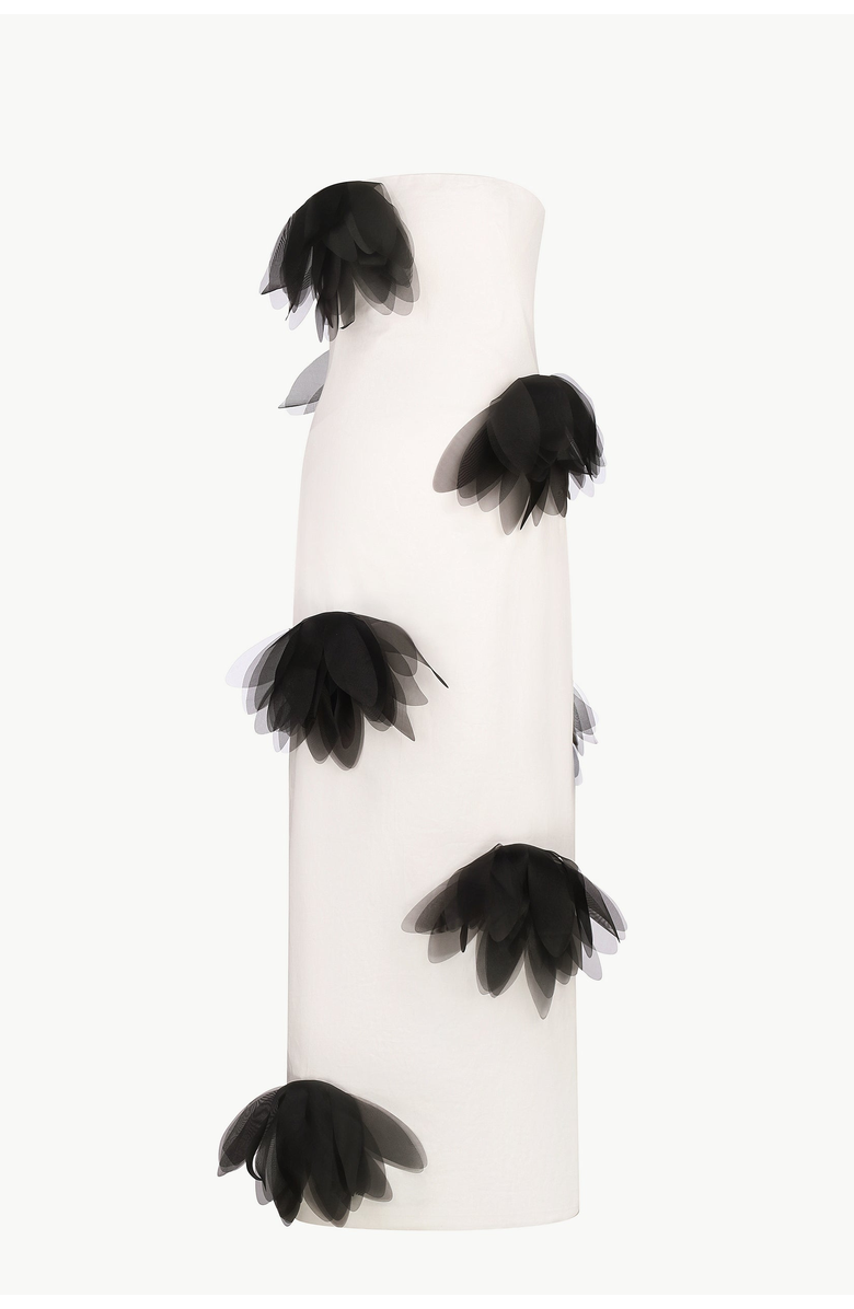 Malva Florea Strapless Floral-Appliqu Column Gown, Main, color, White