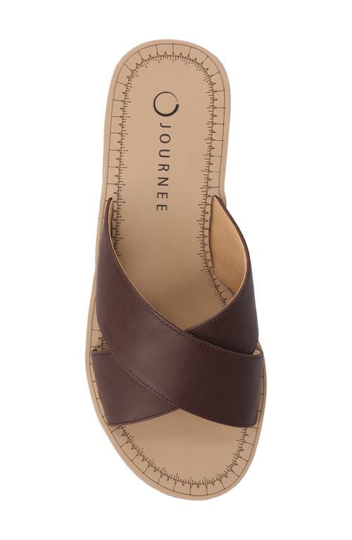 Journee Collection Women's Biara Crisscross Platform Wedge Sandals In Brown