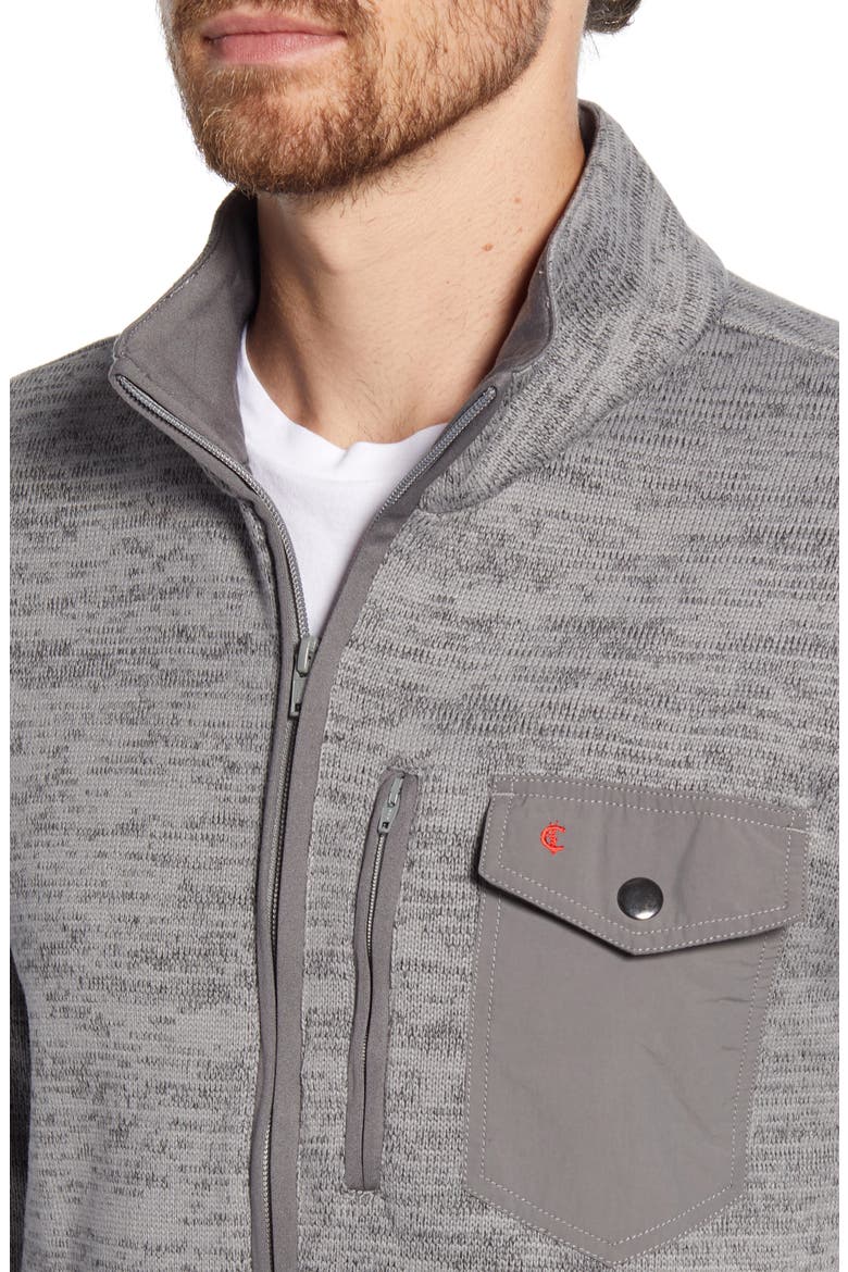 Fleece Zip Jacket, Alternate, color, GREY HEATHER