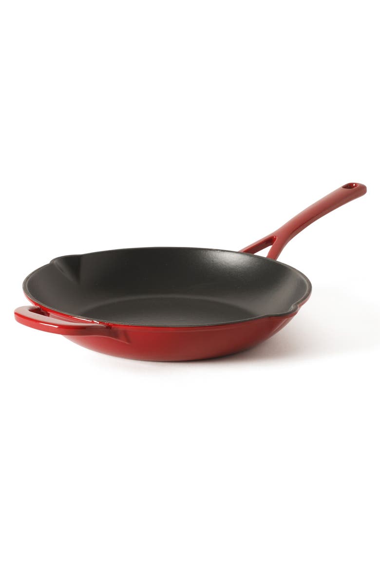 Gatwick Enameled Cast Iron Skillet, Oven Safe, Alternate, color, Red