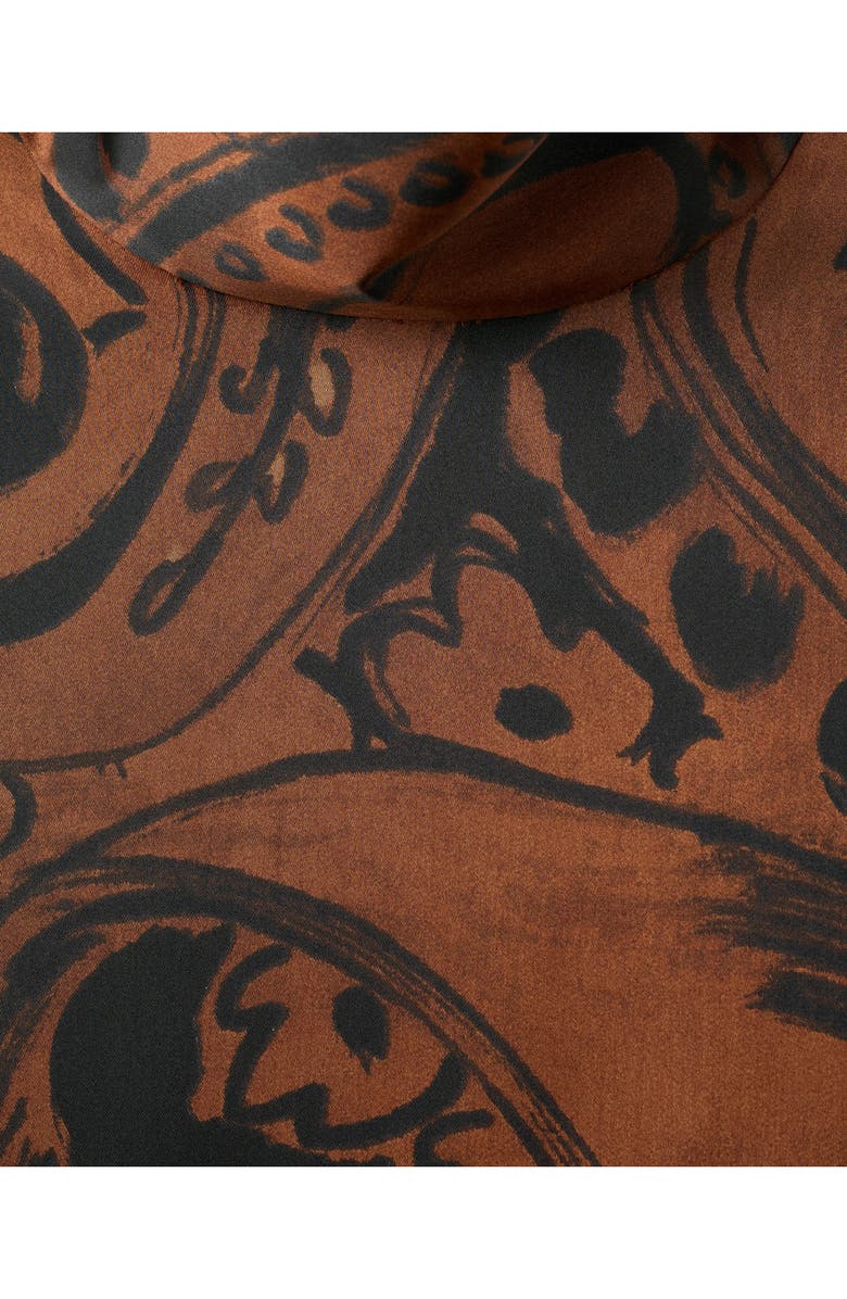 MANGO Paisley Print Satin Top, Alternate, color, Burnt Orange