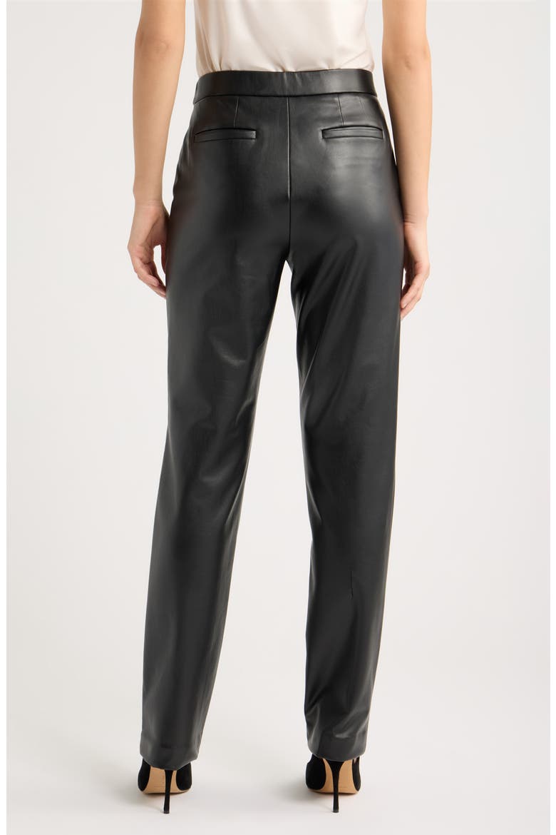 Faux Leather Straight Leg Pants, Alternate, color, ANNE BLACK
