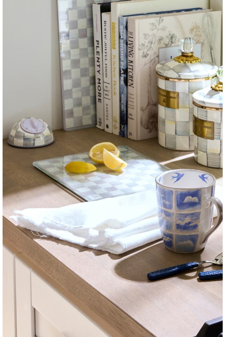 Sterling Check Set of 2 Glass Cutting Boards, Alternate, color, STERLING