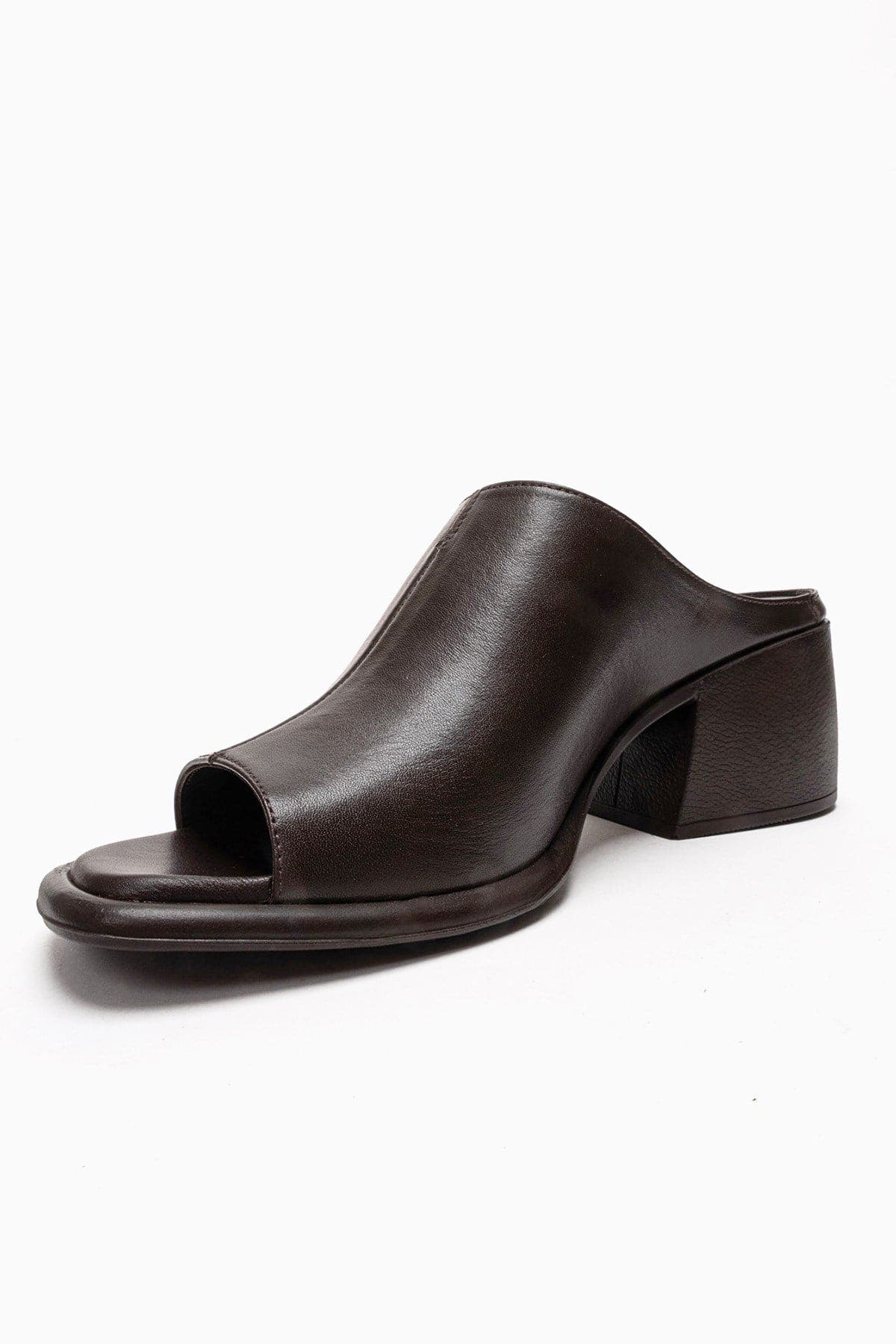 Sorex Leather Block Heel Sandal, Alternate, color, Brown