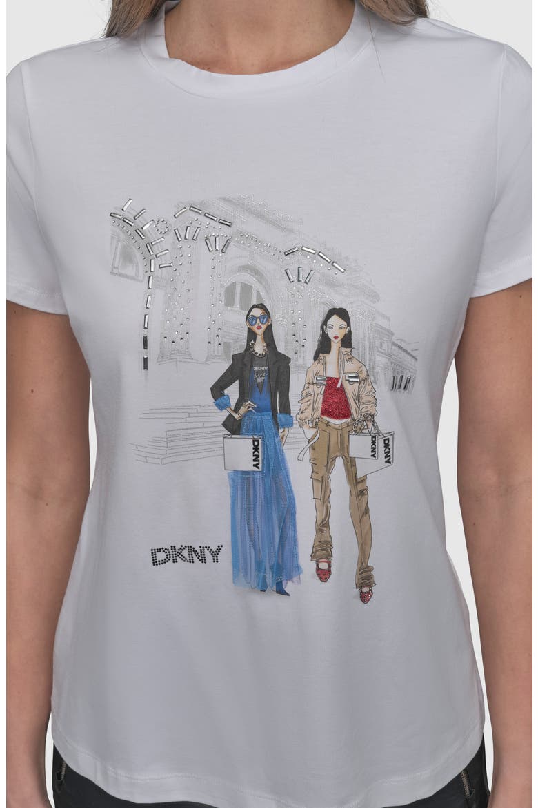 Met Stairs Coversational Graphic T-Shirt, Alternate, color, WHITE