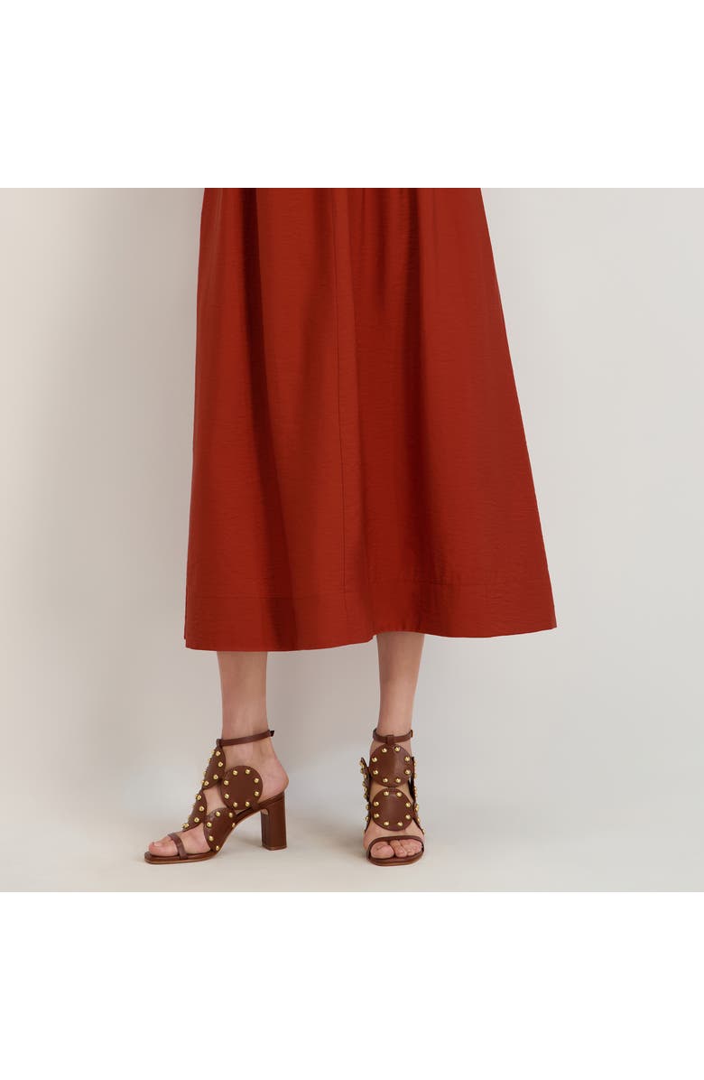 Bernardo 1946 Footwear New Moon 75 Studded Heeled Sandal, Alternate, color, Saddle