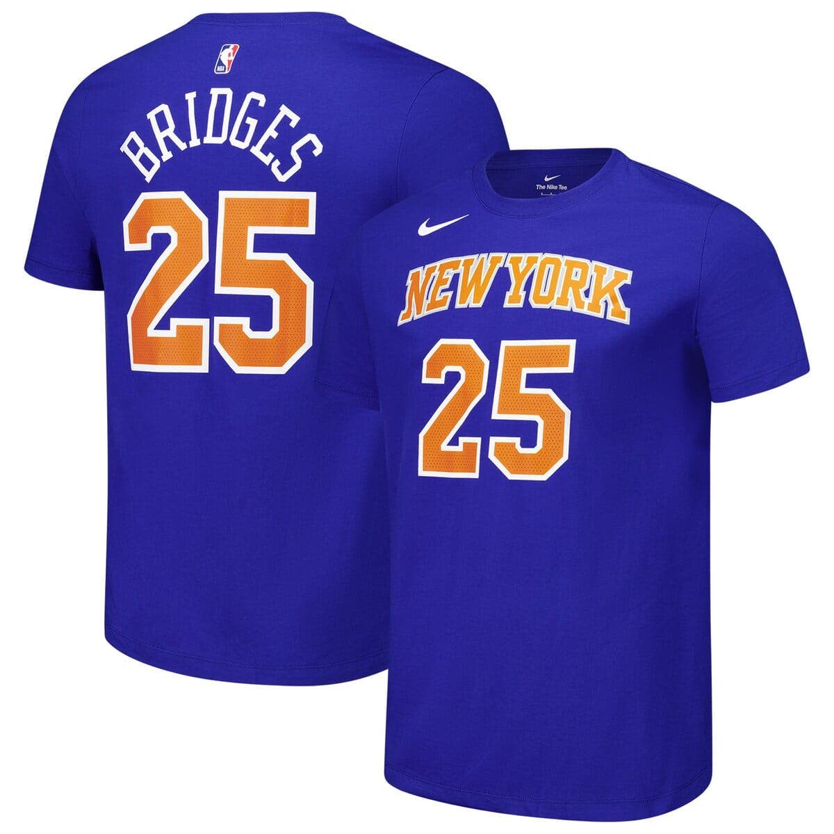 Unisex Nike Mikal Bridges Blue New York Knicks Name & Number T