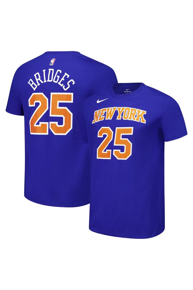Unisex Nike Mikal Bridges Blue New York Knicks Name & Number T-Shirt, Alternate, color, Blue