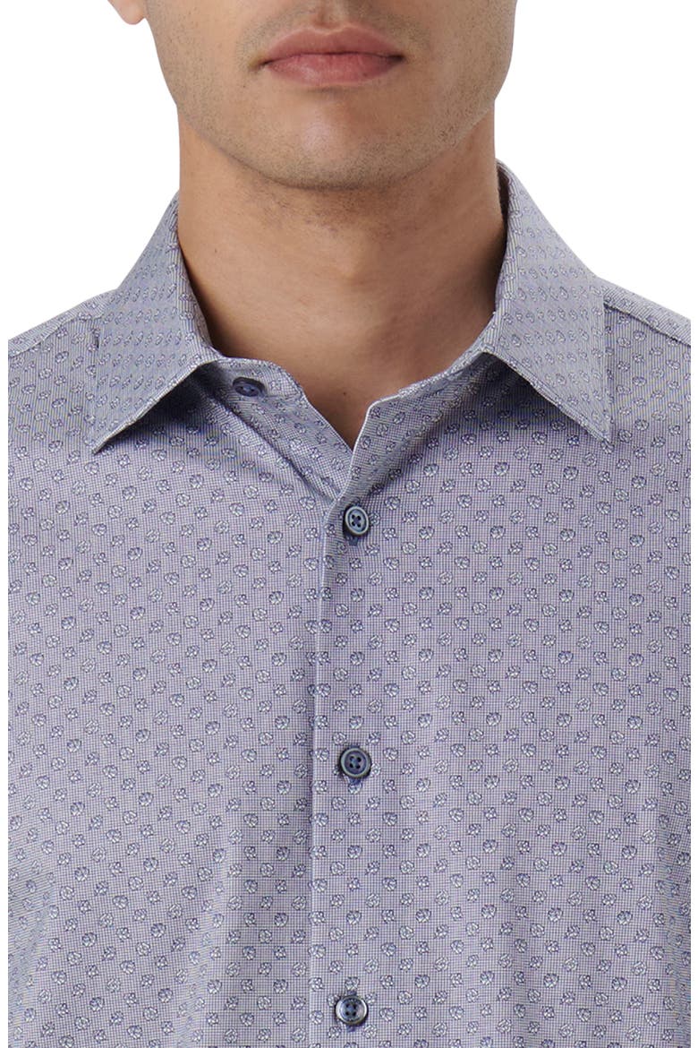 James OoohCotton® Geometric Floral Button-Up Shirt, Alternate, color, NAVY