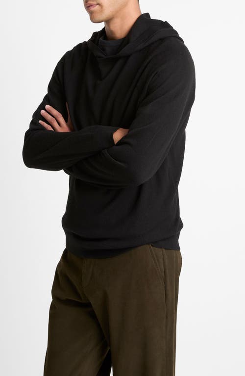 Vince Wool & Cashmere Hooded Sweater In Black