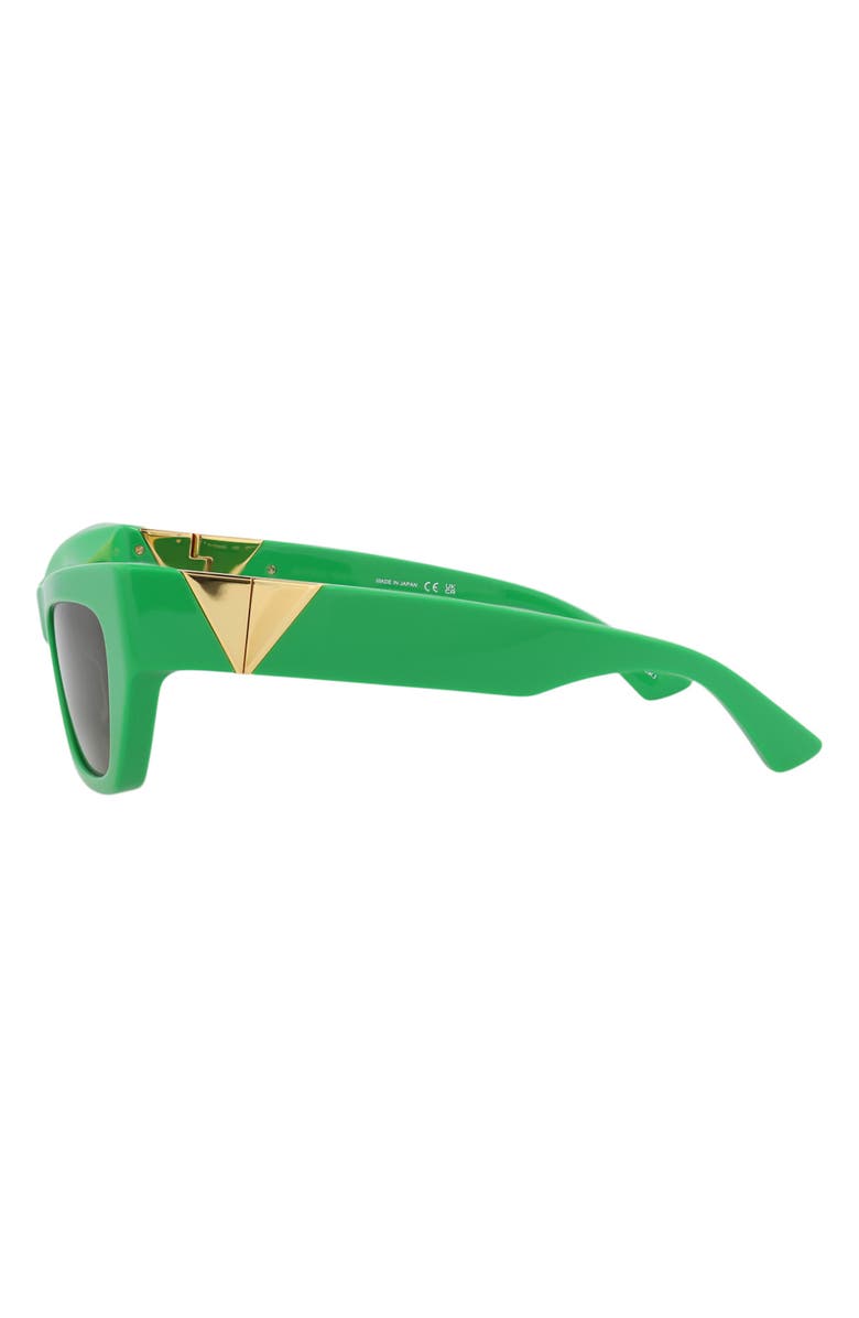 Bottega Veneta 52mm Cat Eye Sunglasses, Alternate, color, Green Green Green