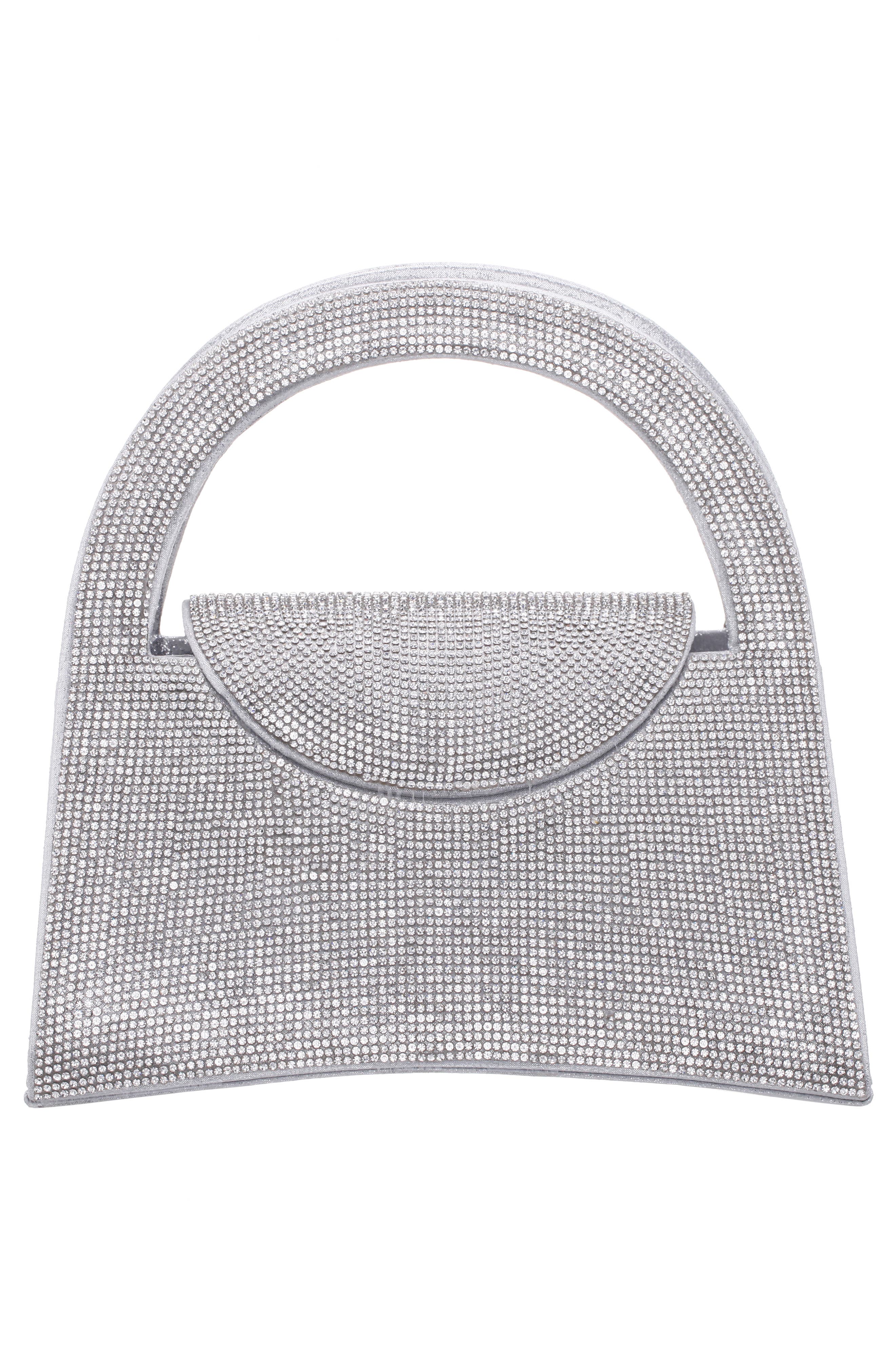 Nina Vixen Crystal Embellished Handbag, Alternate, color, Silver
