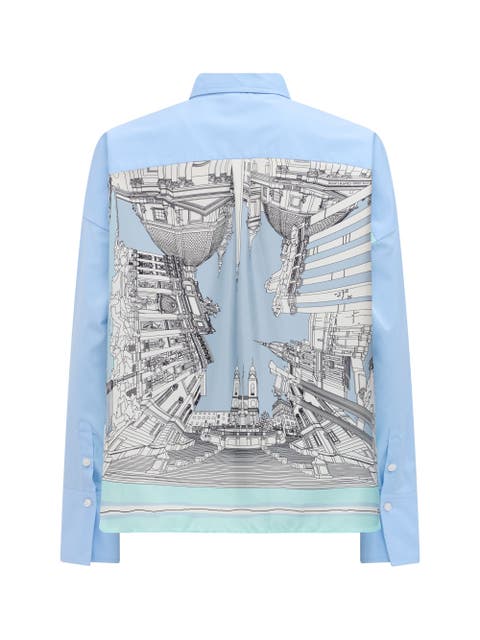 Sirene Rome Print Scarf-back Shirt