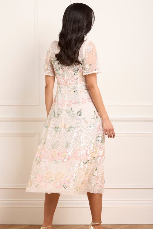 Needle & Thread Rosalie Short Sleeve Ballerina Dress In Multi