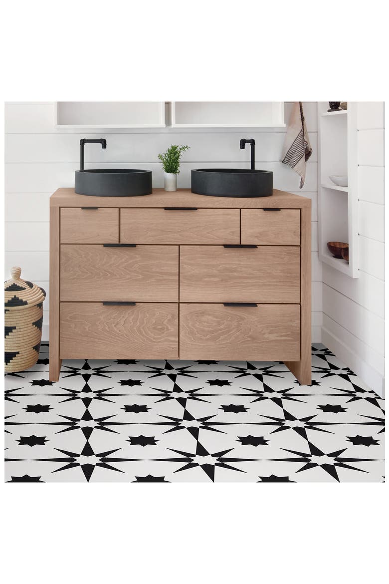 Altair Peel N Stick Floor Tiles 10-Piece Set, Alternate, color, BLACK
