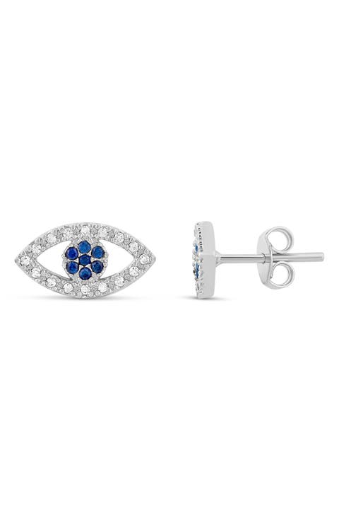Pavé Evil Eye Stud Earrings