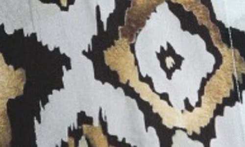 APNY APNY ABSTRACT PRINT ROLL TAB SLEEVE CHIFFON BUTTON-UP SHIRT
