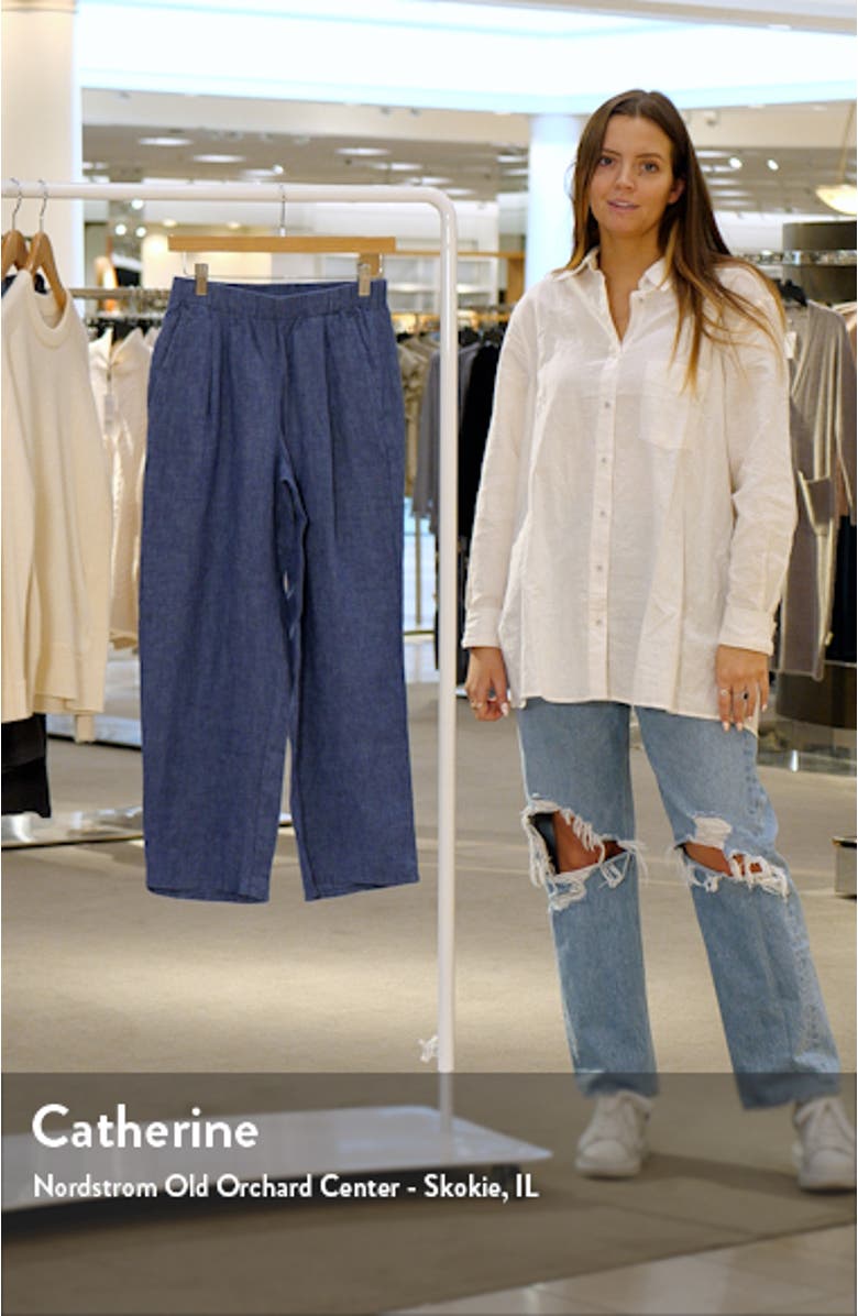 Straight Leg Organic Linen Ankle Pants, sales video thumbnail