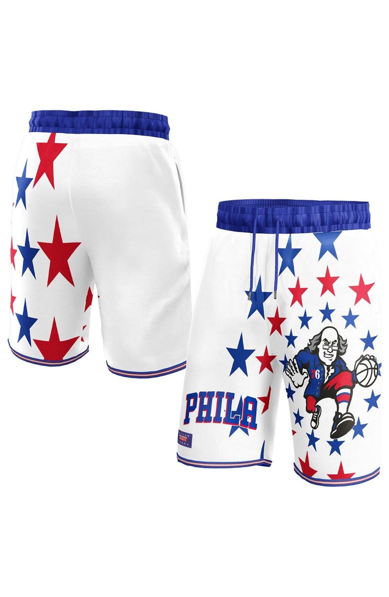 NBA X KIDSUPER Unisex NBA & KidSuper Studios by Fanatics White Philadelphia 76ers Hometown Shorts, Main, color, White