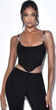 Miss Circle Tristyn Crystal Strap Corset Top