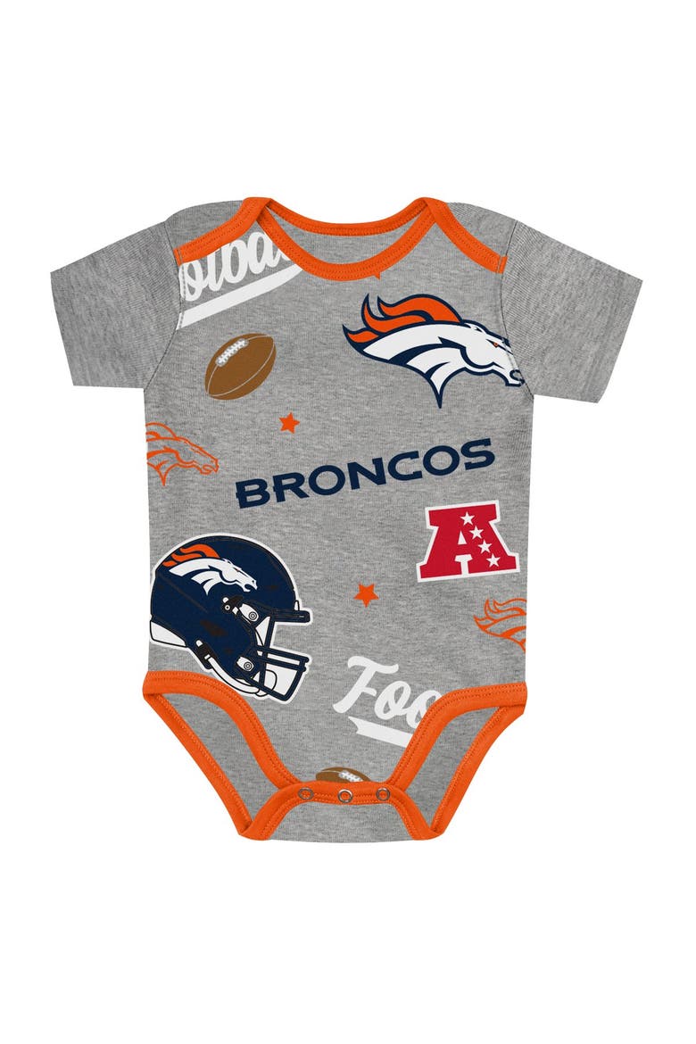 Infant Outerstuff  Denver Broncos First Round Pick 3-Piece Creeper Set, Alternate, color, Brilliant Orange