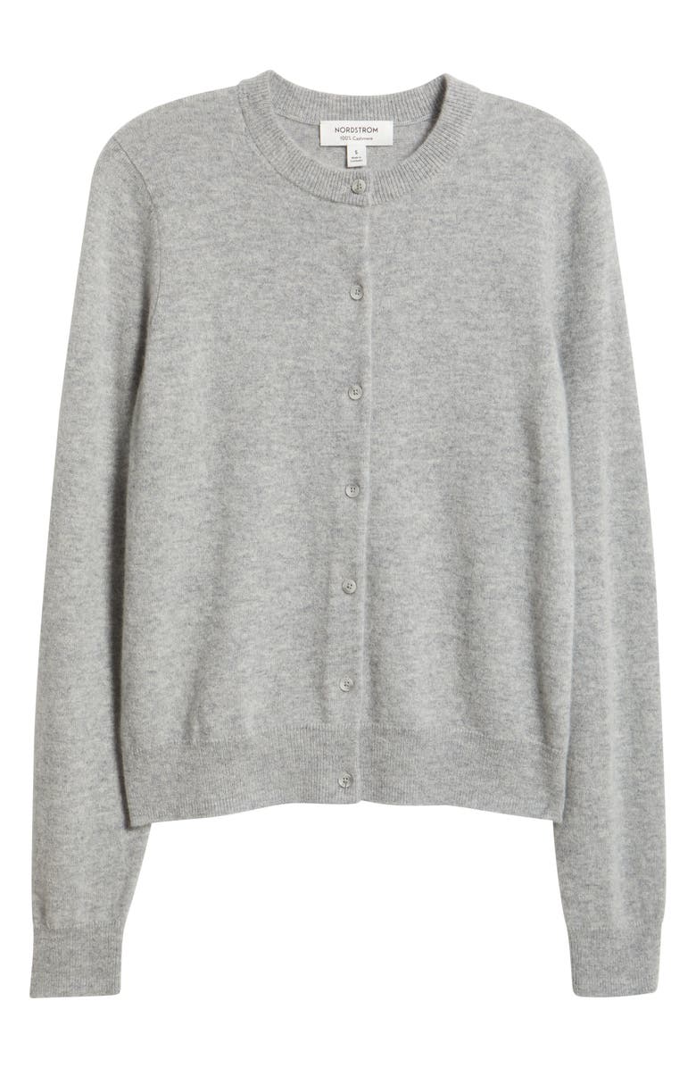 Nordstrom Cashmere Button-up Cardigan, Main, color, Grey Silk Heather