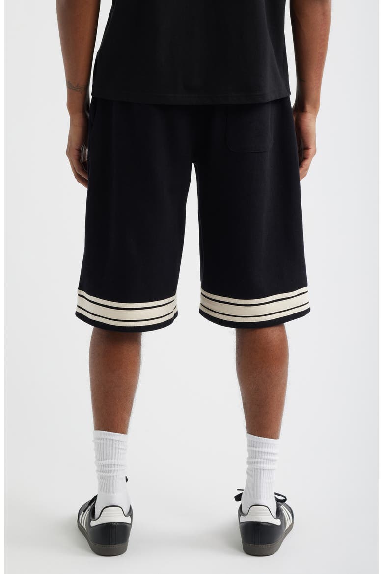 Curve Logo Cotton Shorts, Alternate, color, BLACK