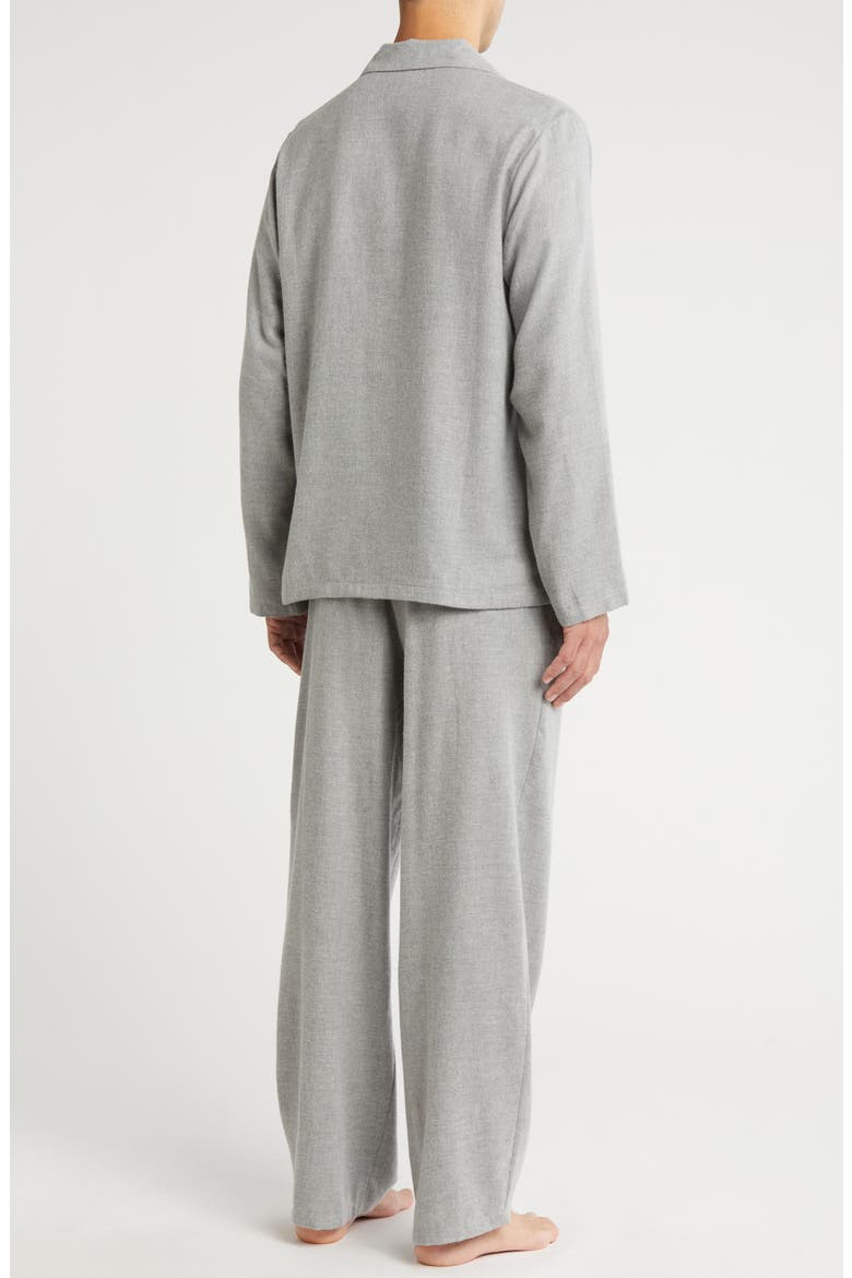 Heather Flannel Pajamas, Alternate, color, GREY HEATHER