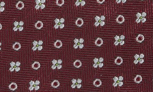 Hugo Boss Boss Floral Herringbone Silk Blend Tie In Pink