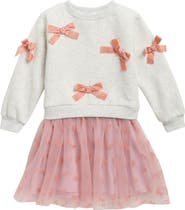 BLUEBERI boulevard Kids' Velvet Bow Tulle Dress