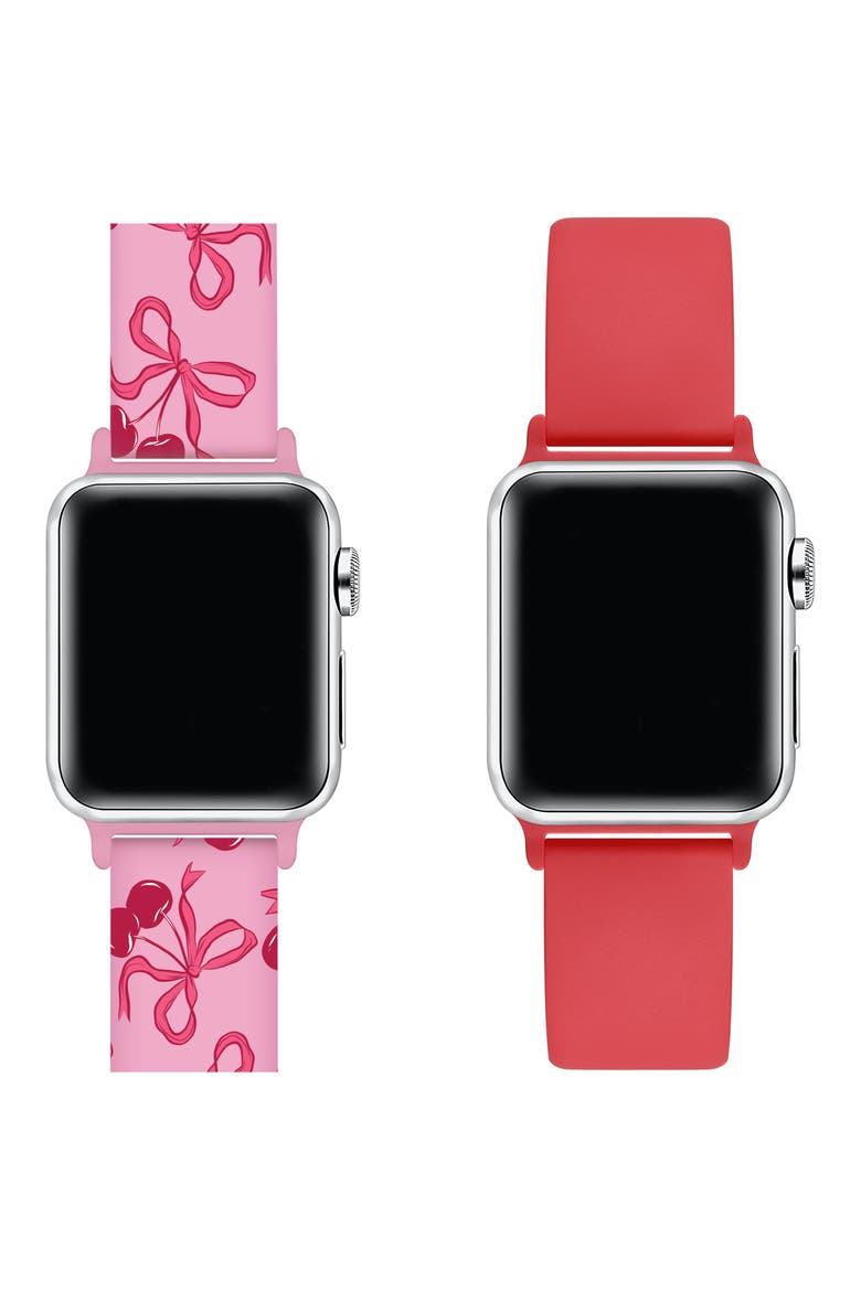 2-Pack Silicone Apple Watch® Watchbands, Alternate, color, PINK