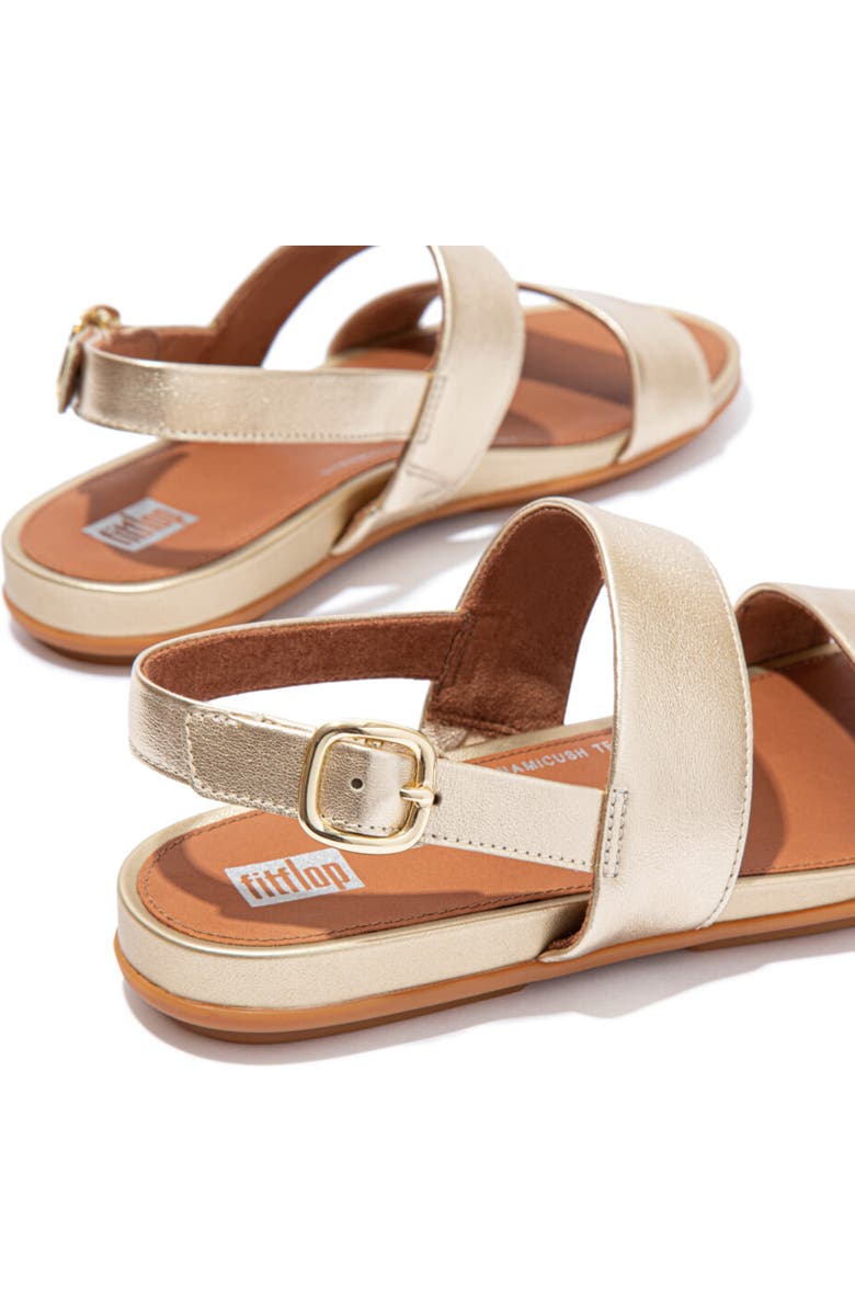 FitFlop Gracie Leather Back Strap Sandals, Alternate, color, Platino
