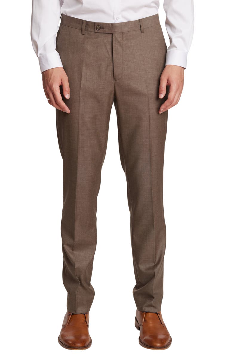PAISLEY & GRAY Modern Fit Downing Dress Pants, Main, color, Dark Khaki Shark