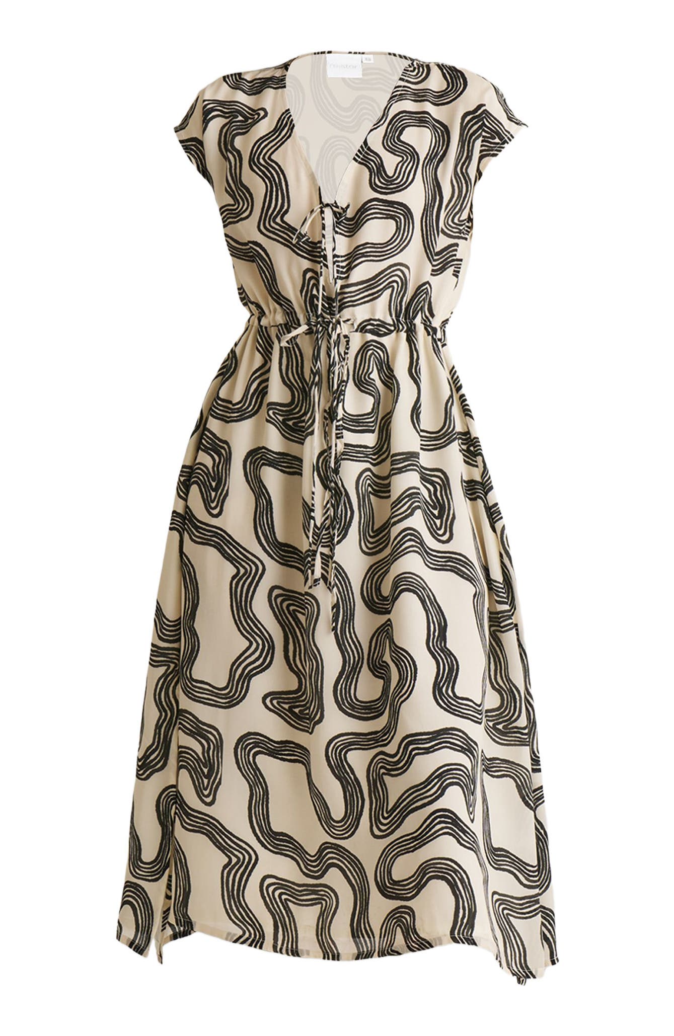 Deep V-neck Gathered Dress - image 2