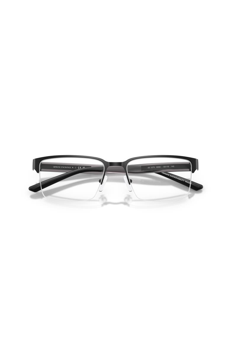 Armani Exchange 55mm Rectangle optical glasses, Alternate, color, Black
