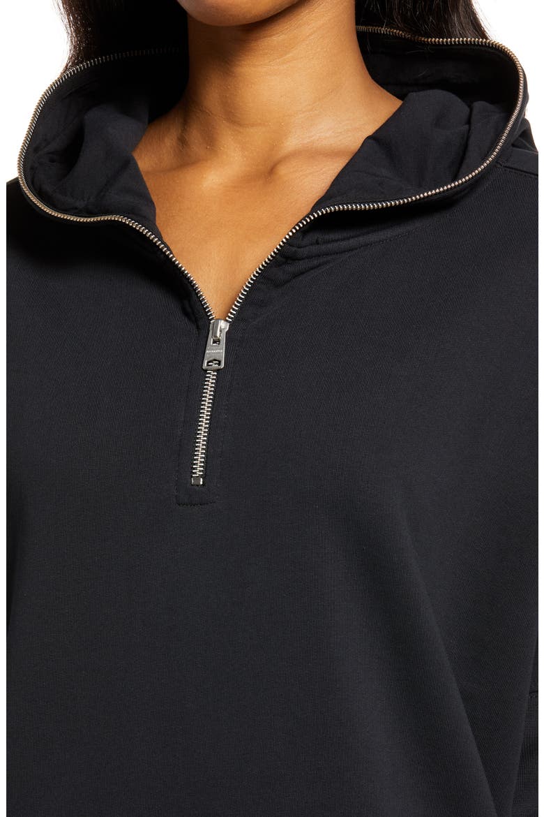 Xonda Long Sleeve Cotton Hoodie Dress, Alternate, color, BLACK