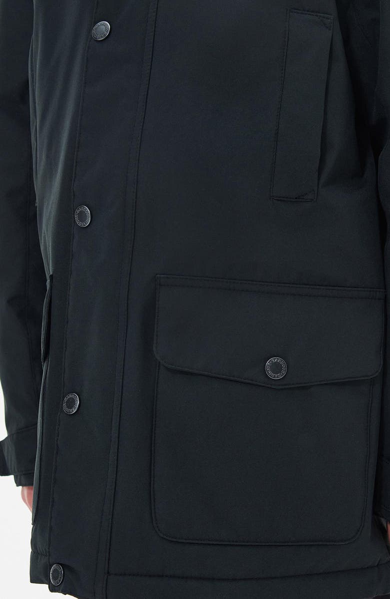 Barbour Kids' Ripley Faux Fur Trim Water Repellent Parka, Alternate, color, Black