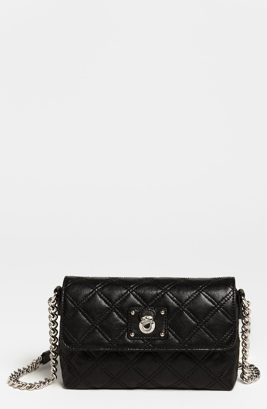 'Quilting - Single' Leather Shoulder Bag, Main, color, BLACK/ NICKEL