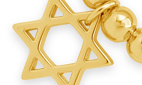 Sterling Forever 14k Plated Star Of David Set Bracelet In Gold