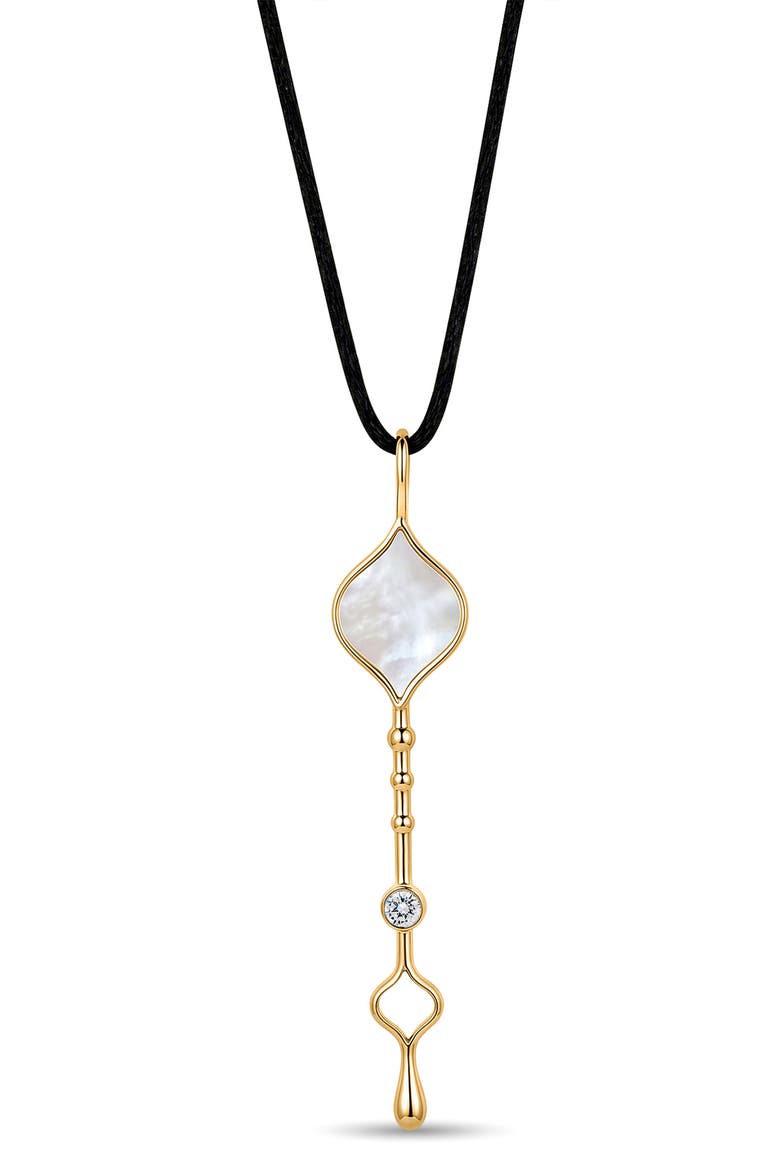 Unity Wand Mother-of-Pearl & Lab Grown Diamond Pendant Necklace, Main, color, 18K YELLOW GOLD