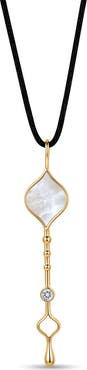 Roseate Unity Wand Mother-of-Pearl & Lab Grown Diamond Pendant Necklace