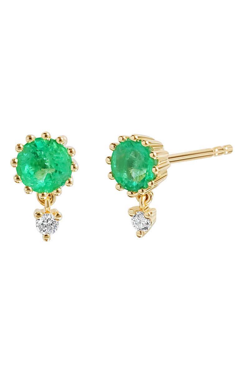Bony Levy El Mar Diamond & Emerald Stud Earrings, Main, color,